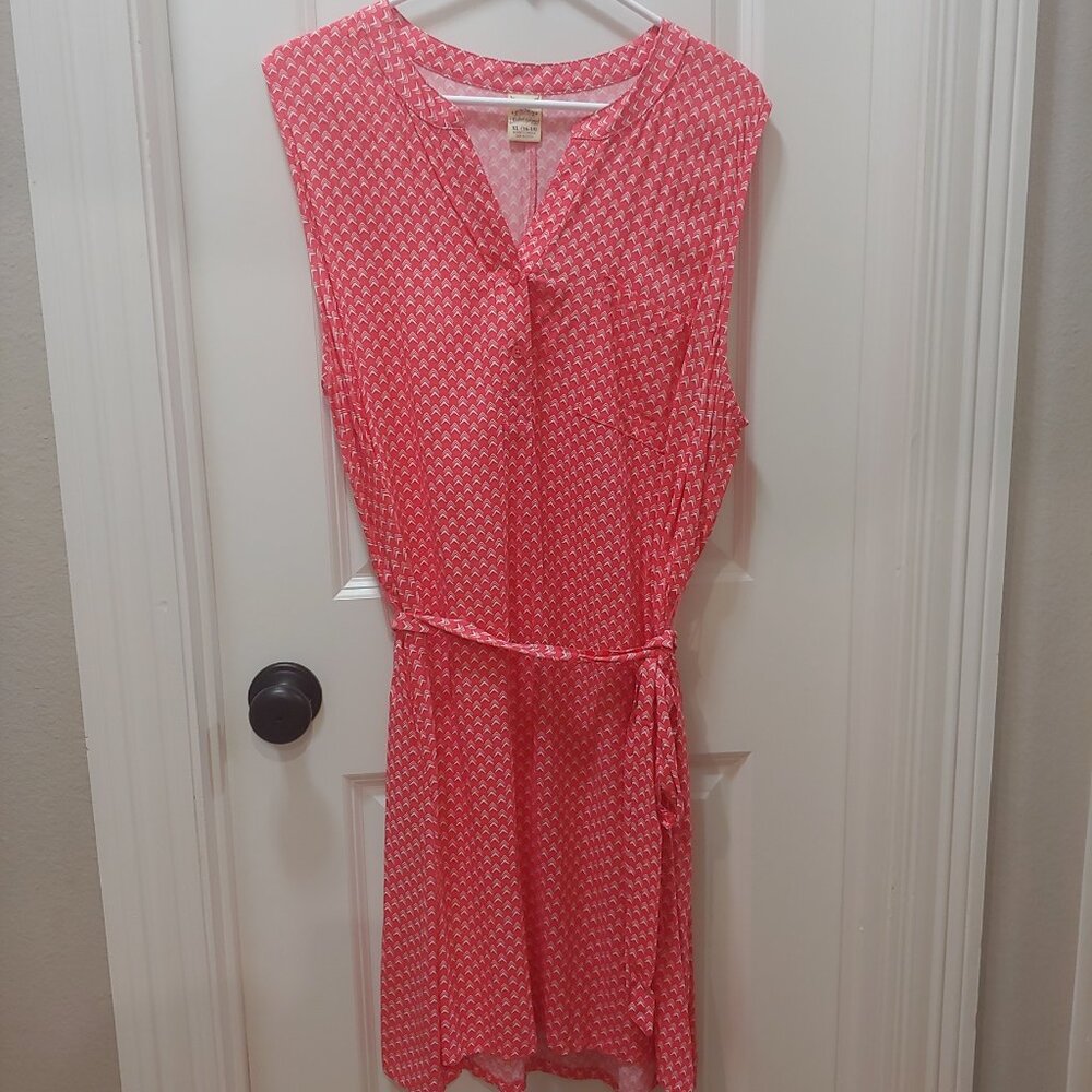 Faded Glory Coral shift dress with waist tie Size XL (16/18)